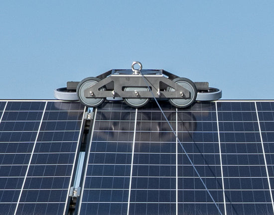 A safety glider on solar panels