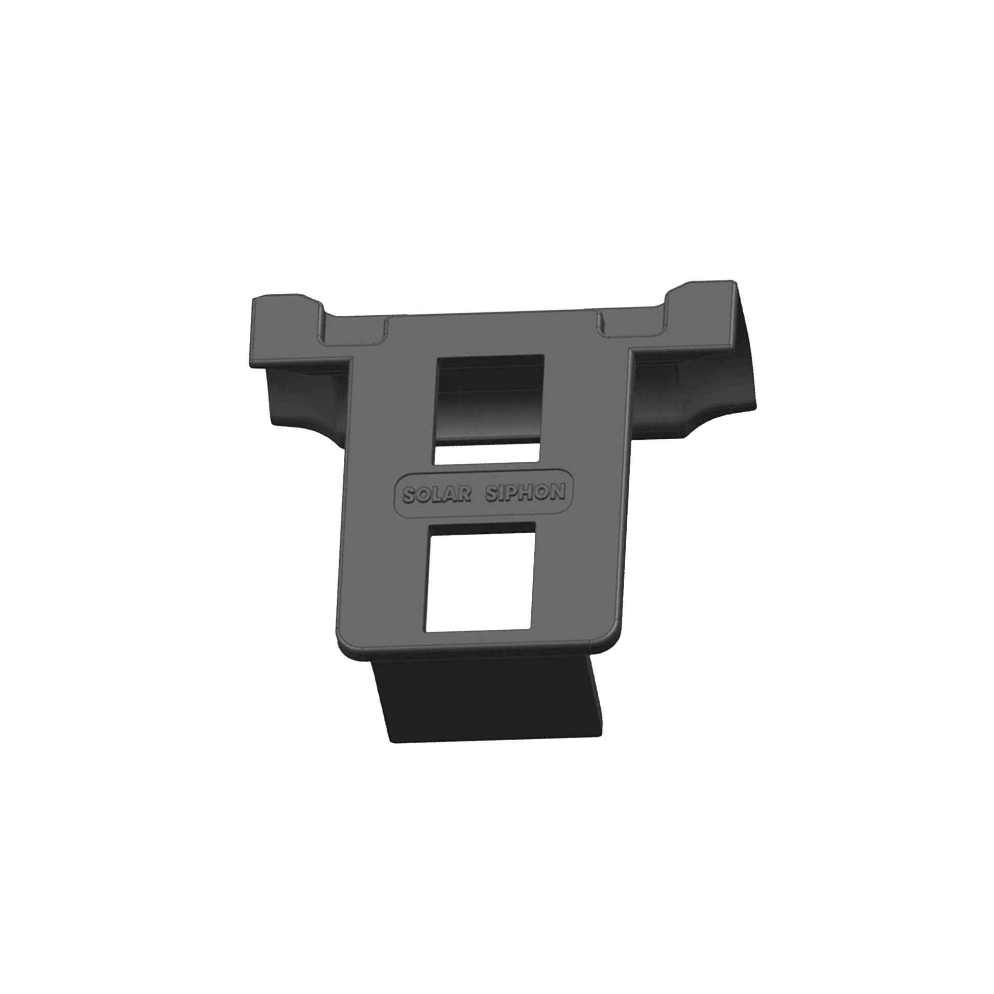 A single black anti-dust clip for solar panels