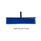 A blue brush head with bristles, labeled as 'Refill Brush Head'.