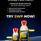 Advertisement for PVcare solar protection product with two bottles on a dark background