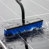 Soalr cleaning brush with blue bristles cleaning a tiled floor
