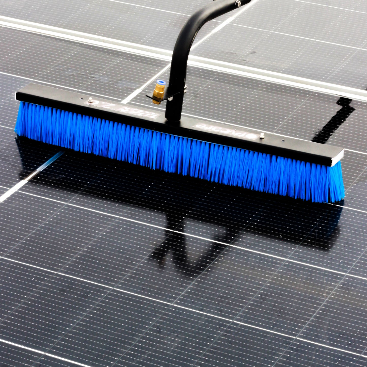 Solar Cleaning bush on a solar panel